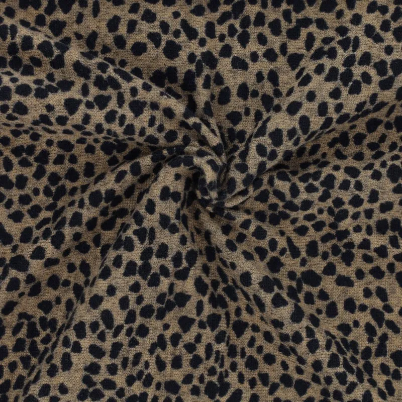 Polyester brei met leopard patroon goud